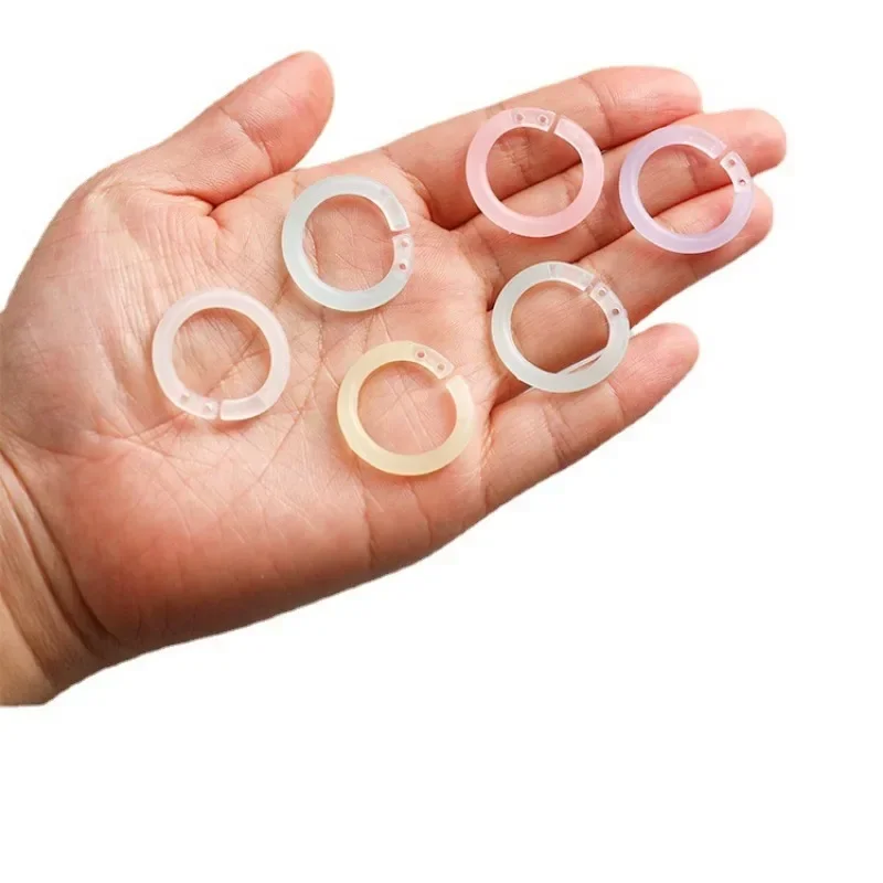 20Pcs/box Color Translucent Plastic Binder Ring Coil Notebook Photocard Collection Book Album DIY Loose Leaf Binder Clip Rings
