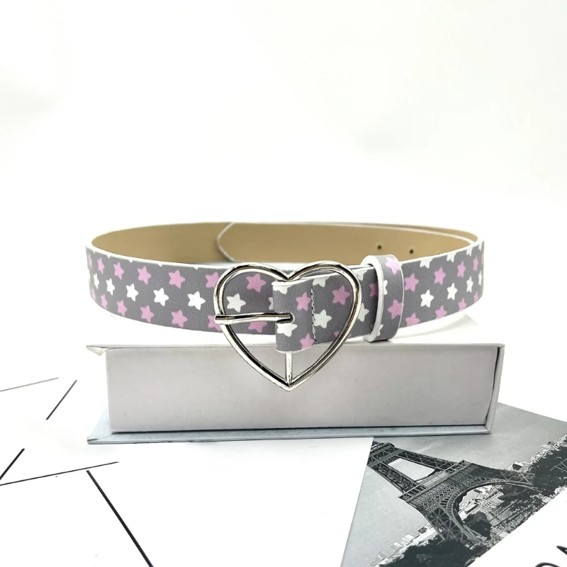 

39BD Modern Star Heart Clasp Belt Decoratvie Waist Ornament for Daily Wear Essential