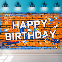 Happy Birthday 110x180 CM Backdrop for Boy Target Shooting Dart,Background Child Birthday Party Decoration Supplies for party