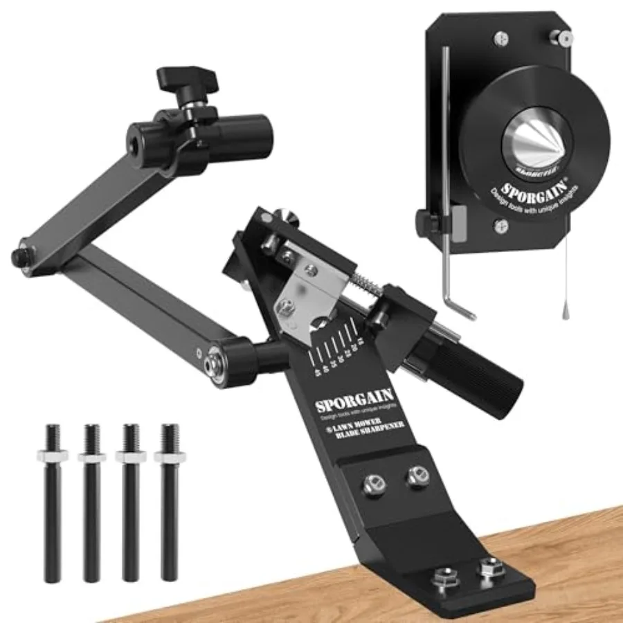 

Заточка и балансир для лезвий газонокосилок SporGain 15 ° -45 ° Регулируемая точилка для ножей газонокосилок и высокоточный инструмент M