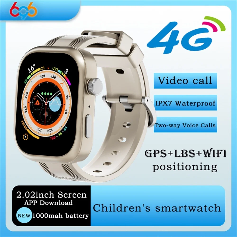 

696 New Student Smart Telephone Watch GPS Rotating Camera Video Call Smartwatch Heart Rate Health Clock Kids 4G Smart Watches