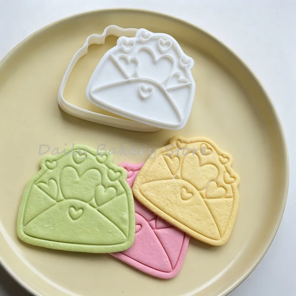 Cortador de Galletas con Forma de Sobre de Amor, Molde para Galletas de San Valentín, Sello para Fondant, Molde para Galletas de San Valentín, Decoración para Pasteles