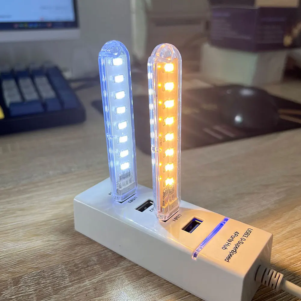 USB 8LED Night Light Mini Portable LED DC5V U Disk USB Lighting For PC Laptop Mobile Power Bank Lamps For Bedroom Decoration