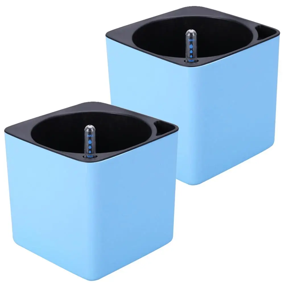 

4 Pcs Automatic Water Absorbent Flower Pot Self Watering Desktop Plants Holder Square Layers Planter Lazy Plastic
