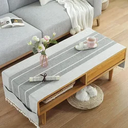 Nordic Living Room Coffee Tablecloth Rectangular Simple Cotton Linen Tea Table Cloth TV Cabinet Cover Decor with Storage Bag