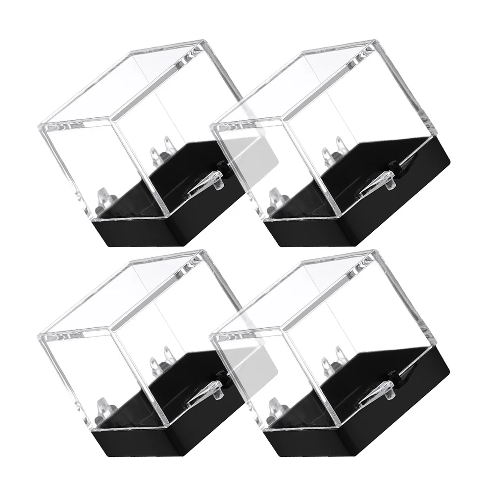 

4pcs Specimen Display Box Transparent Mineral Storage Case Clear Organizer For Crystal Jewelry Collection Plastic Specimen