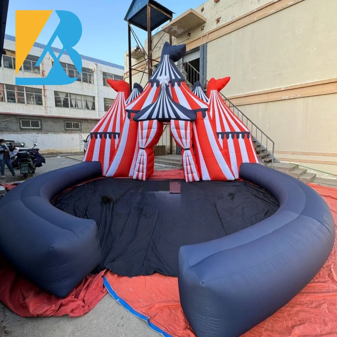 Wykonany na zamówienie gigantyczny dmuchany tło cyrkowe z dmuchanym brzegiem do dekoracji sceny, zabawki.