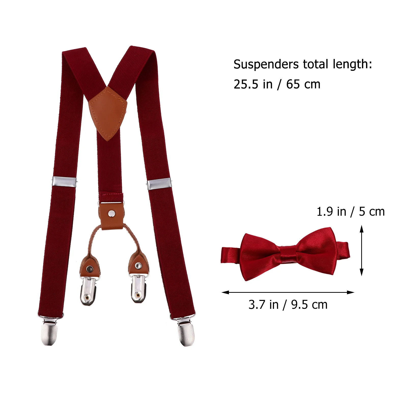 1Set Pakaian Dasi Kupu-kupu Suspender Anak-anak Dapat Disesuaikan 4 Klip Klip Logam Pegangan Kuat Anti Selip Sempurna untuk Ulang Tahun Pernikahan Sekolah