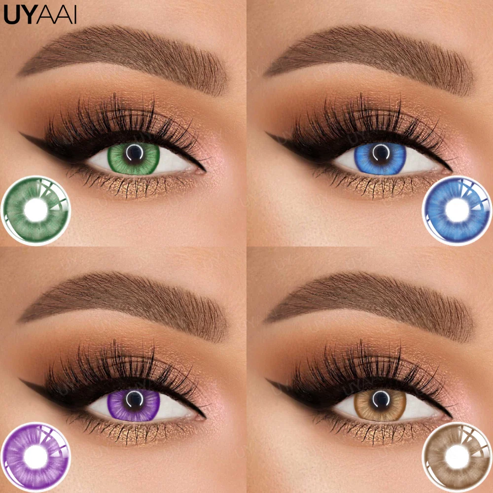 UYAAI Color Contact Lenses for Eyes Cosmetic High Quality Optical Lens for Women Blue Lenses Green Lenses Purple Lenses