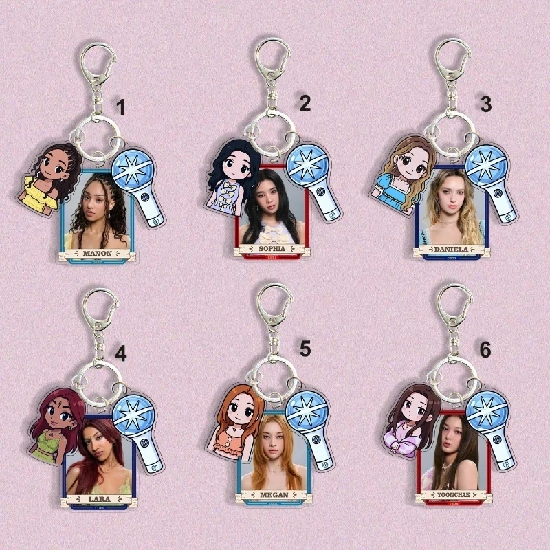 Katseye Girl Group Keychain Bag Charm Manon Megan Daniela Acrylic Pendant For Fans Purse Zipper Pull Cute Gift For Teens