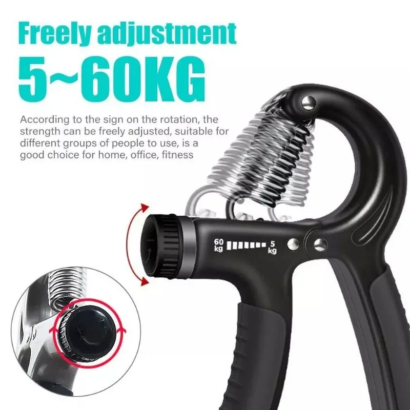 10~135lbS Adjustable Hand Grip Strengthener Forearm Exerciser Finger Rehabilitation Gym Accessories Hand Trainer Gripper Sport