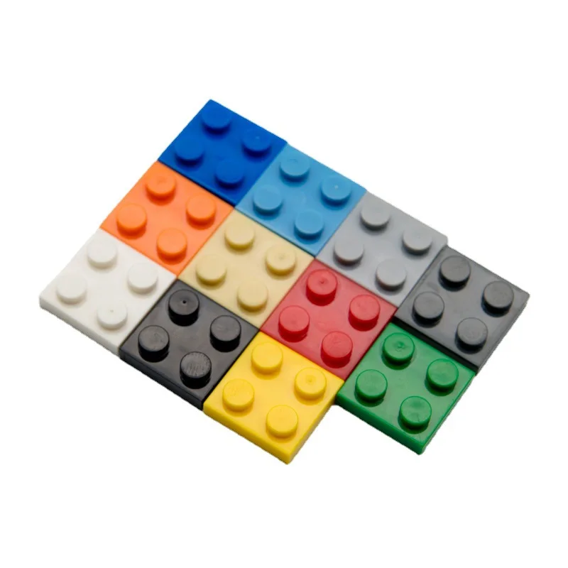 80pcs Plate 2x2 Dots Muilt-Colored Compatible with 3022 94148 Self-Locking Bricks Building Blocks Toys Accessories