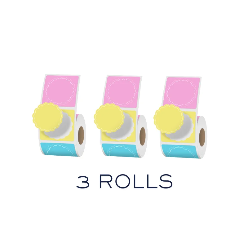 Colorful Circular Label Adhesive Paper Thermal Sticker Suitable for SINMARK Phomemo Portable Printer