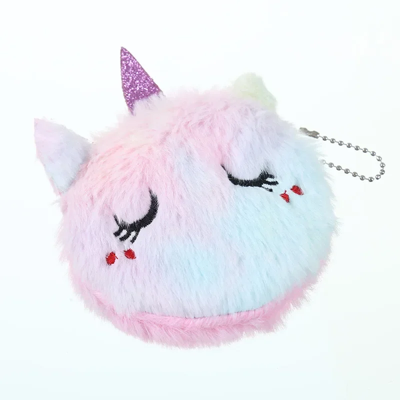 Porte-monnaie en peluche chat de dessin animé créatif pour enfants, sac à main mignon, sac portefeuille pour enfants, pendentif, sac de rangement pour carte clé, nouveau