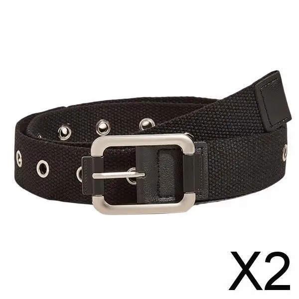 

2X Unisex Waist Belt Adjustable Pin Buckle Belt for Pants Travel Sweaters