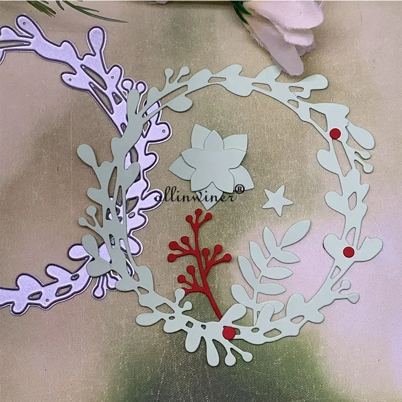 

New Leaf wreath Metal Cutting Dies Stencils Die Cut for DIY Scrapbooking Album Paper Card Embossing