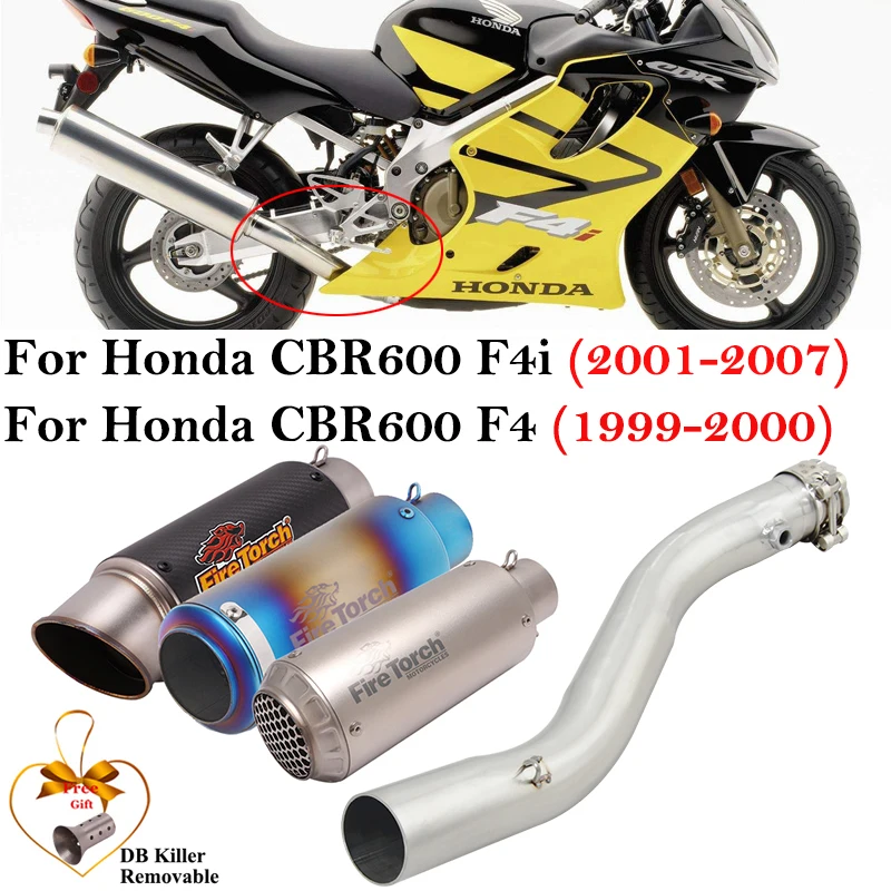 

Slip On For Honda CBR600 F4 1999-2000 CBR600 F4i 2001 - 2007 Motorcycle Exhaust Escape System Muffler Middle Link Pipe DB Killer