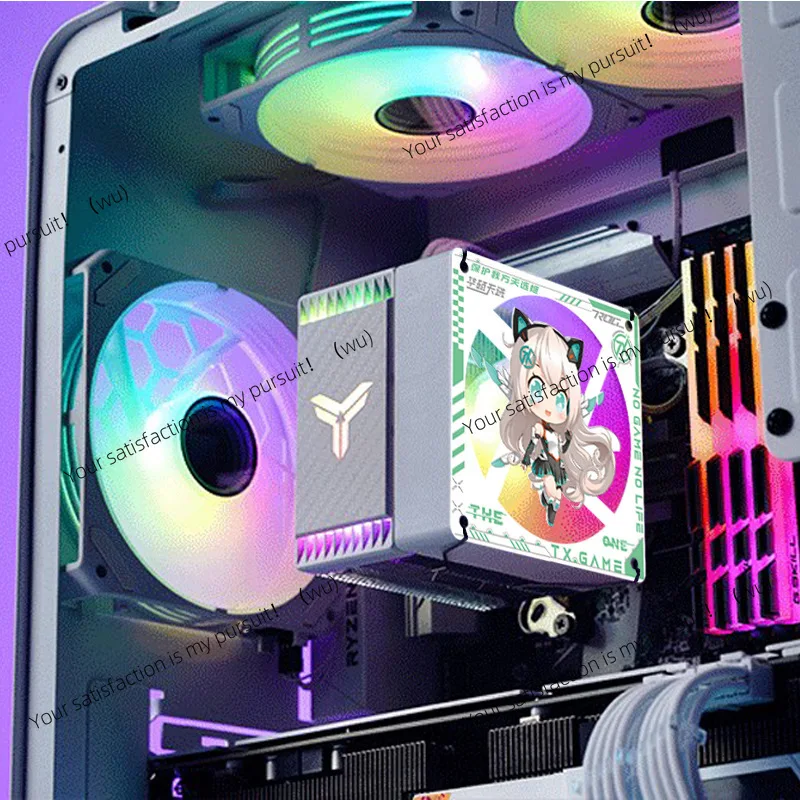 Computer case fan acrylic baffle fan cover base bracket personalized decorative mesh cover chassis figure