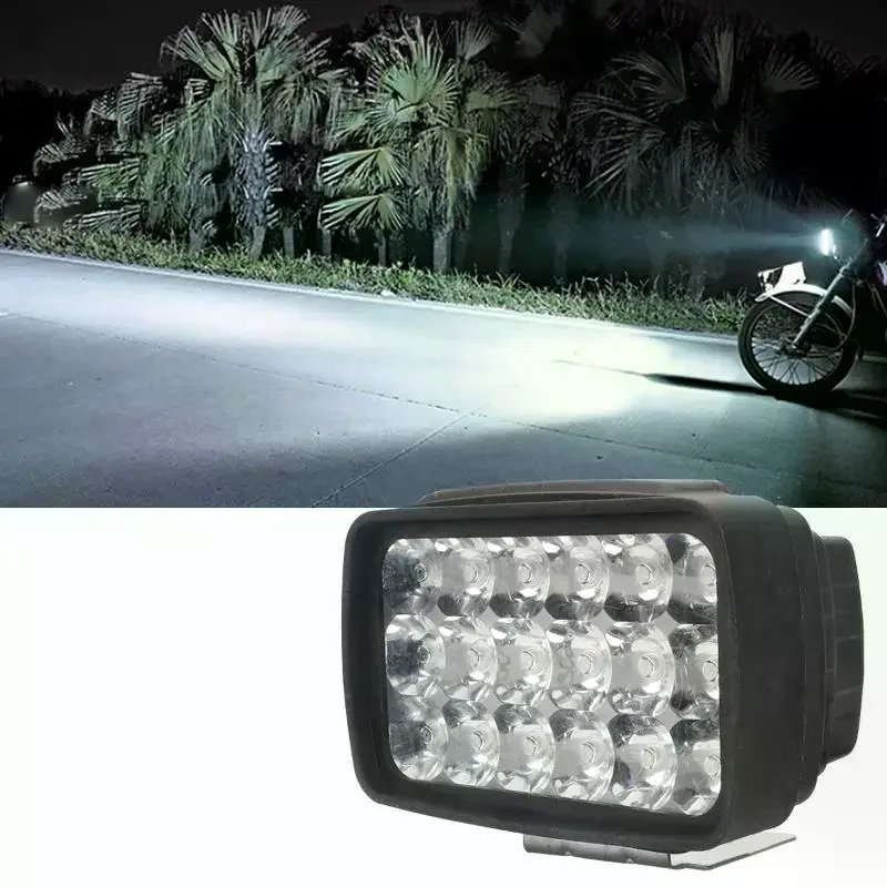 12V-80V 15 LED Motorcycle Worklight Super Bright Front Headlight Fog Lamp for Motorbike Scooter Off-Road 1PC