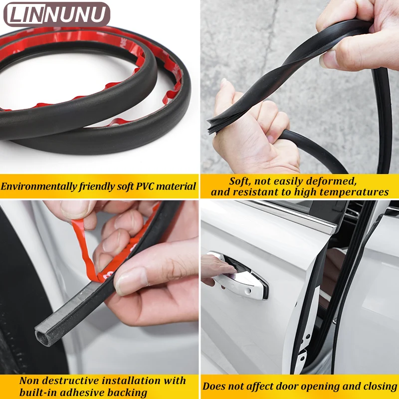 LINNUNU Boyue L Car Door Anti-collision Strip Seal Strip AntiRubbing Scratching Edge SealingFit for Geely Monjaro Atlas Starray