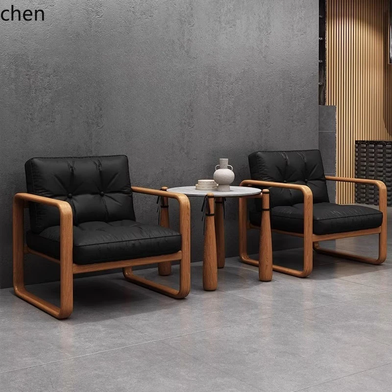 HT Barber Shop Sofa Waiting Chair Cat Claw Leather Barber Shop Customer Sofa Sitting Area Sofa Chair