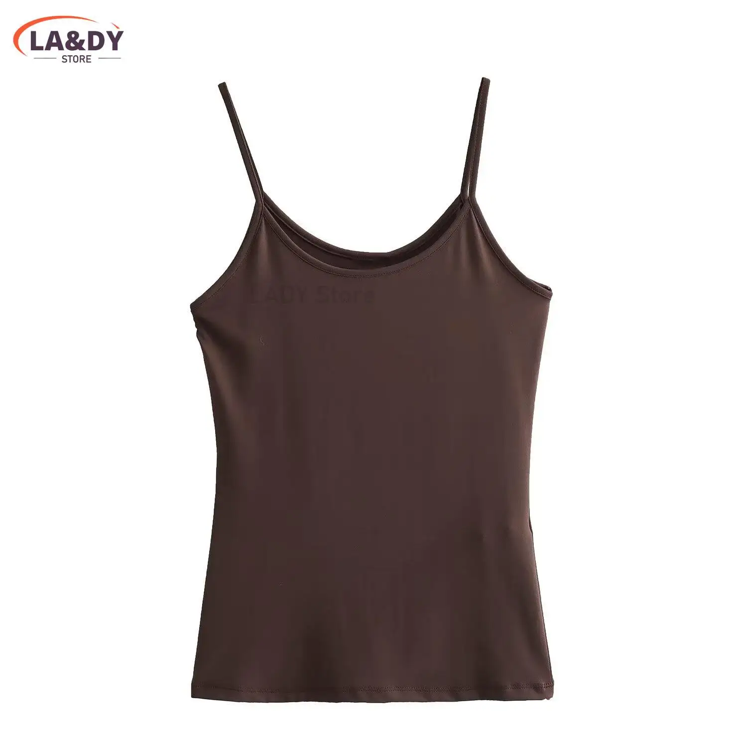 2024 New Women\'s Fashion Elastic Slim Fit T-Shirt Vest Female Thin Strap Casual Chic Top