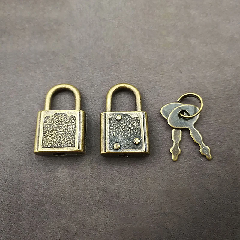 Mini Retro Padlock for Notepad Diary Lock With Keys Zinc Alloy Suitcase Locker Hardware Set Chinese style used box padlock