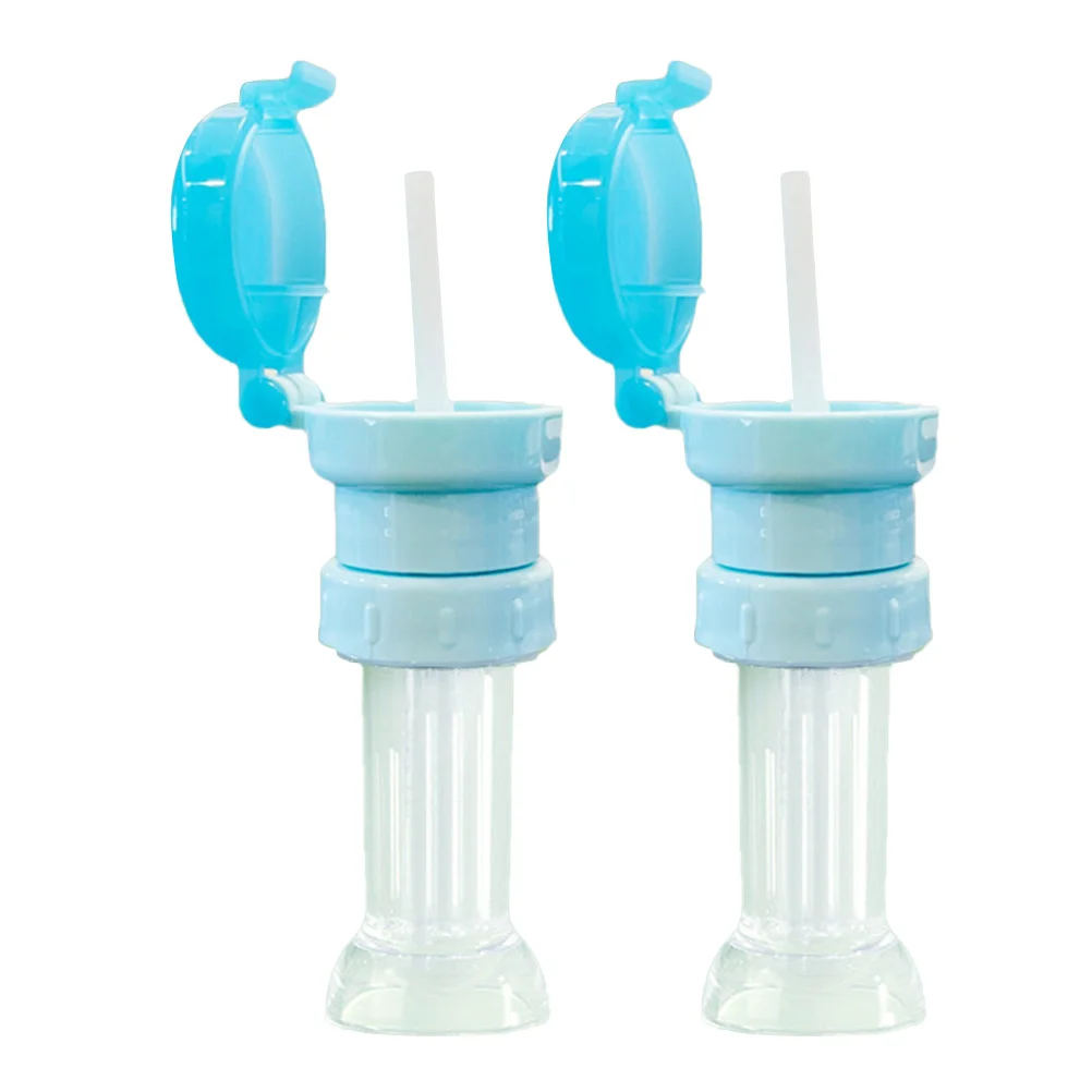 2 قطعة قبعات سيبي المحمولة مقاومة للانسكاب انفصال تصميم غطاء غبار لزجاجة الطفل غطاء من القش عصير الصودا قبعات غطاء زجاجة مشروبات