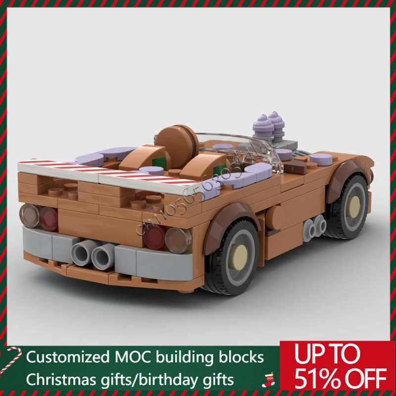 243 قطعة MOC تخصيص الزنجبيل الإبداعية سريعة سيارة رياضية بنة نموذج الأطفال لتقوم بها بنفسك الجمعية مجموعة لعبة هدايا عيد الميلاد #3