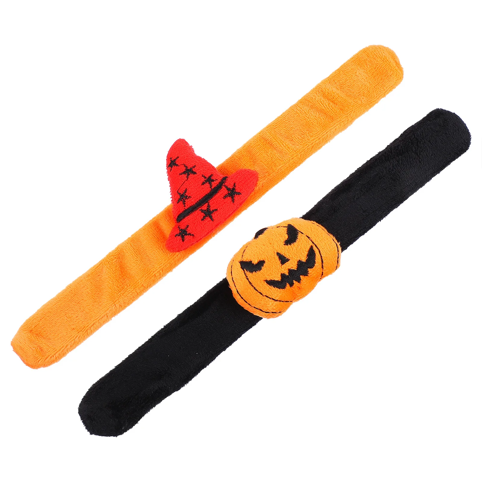 

2Pcs Cartoon Pumpkin Slap Bracelets Halloween Party Supplies Snap Wristbands Funny Hand Clap Prop for Friends Family Sharing