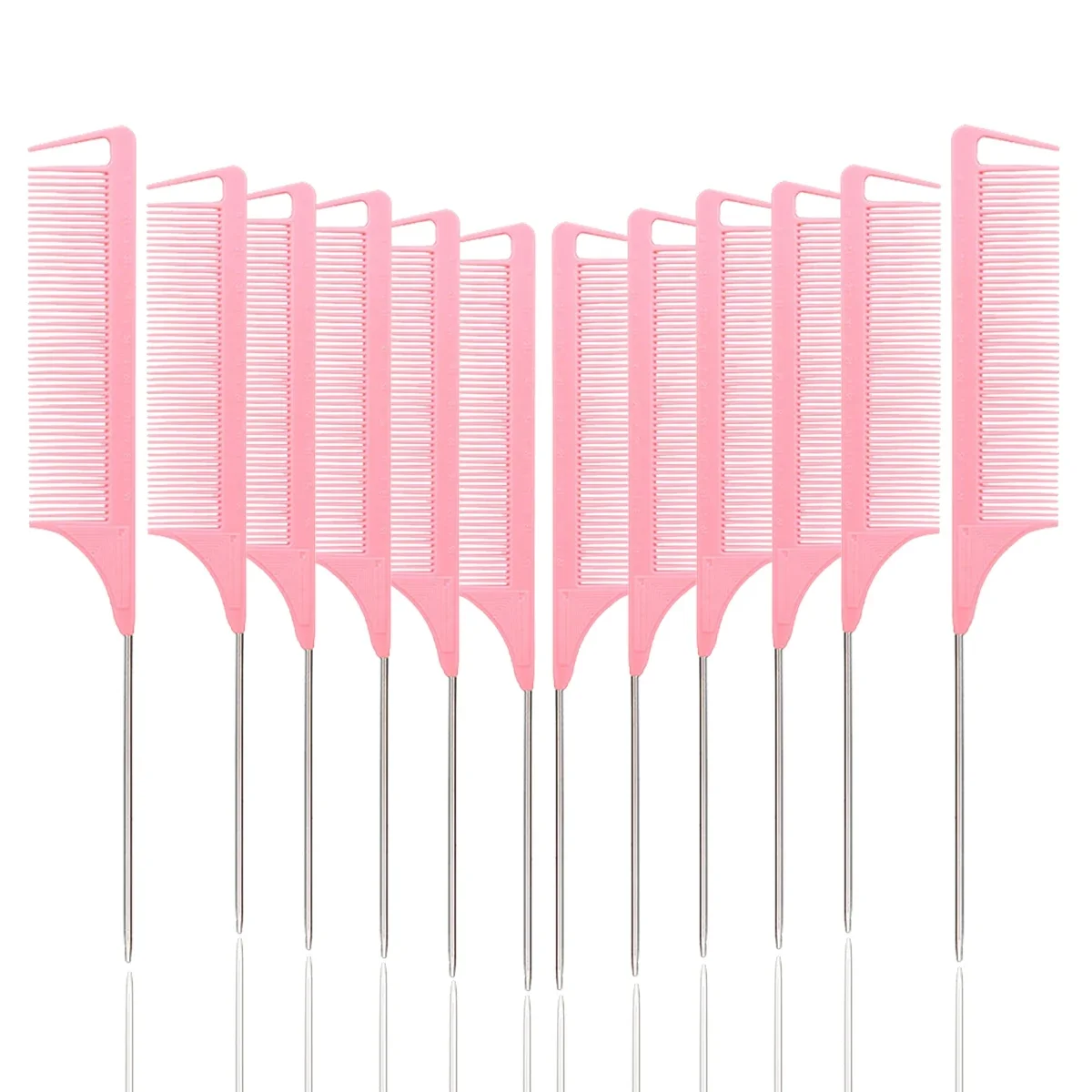 Rat Tail Comb Set - Professional Fine-Tip Comb, Anti-Static Hair Dye Comb & Steel Pin Hairbrush,Suitable for all hair types