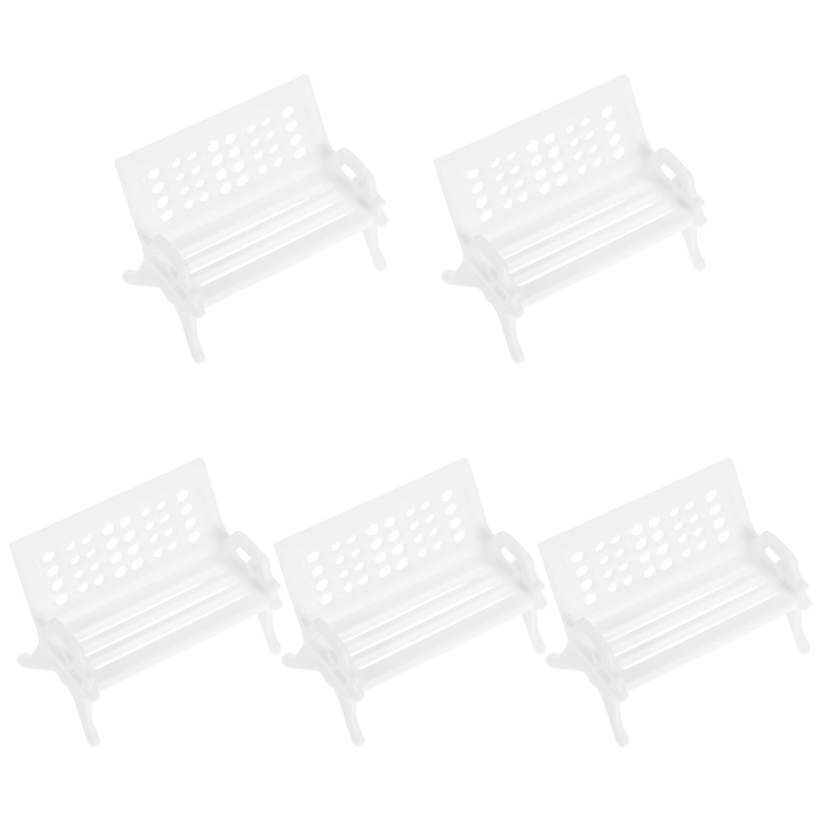 

5 Pcs Chairs Realistic Design Plastic Lightweight Small Furniture Desk Ornament Craft Miniature Model