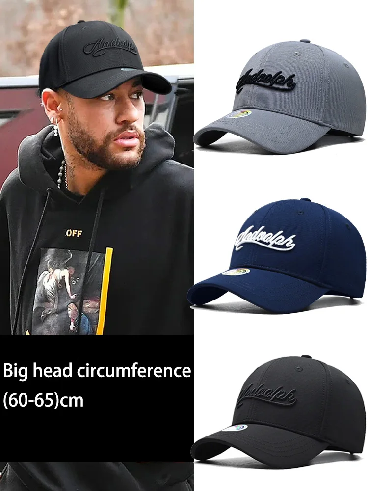 Europe and the United States hat men's four seasons baseball cap hard top big head circumference show face small duck tongue cap