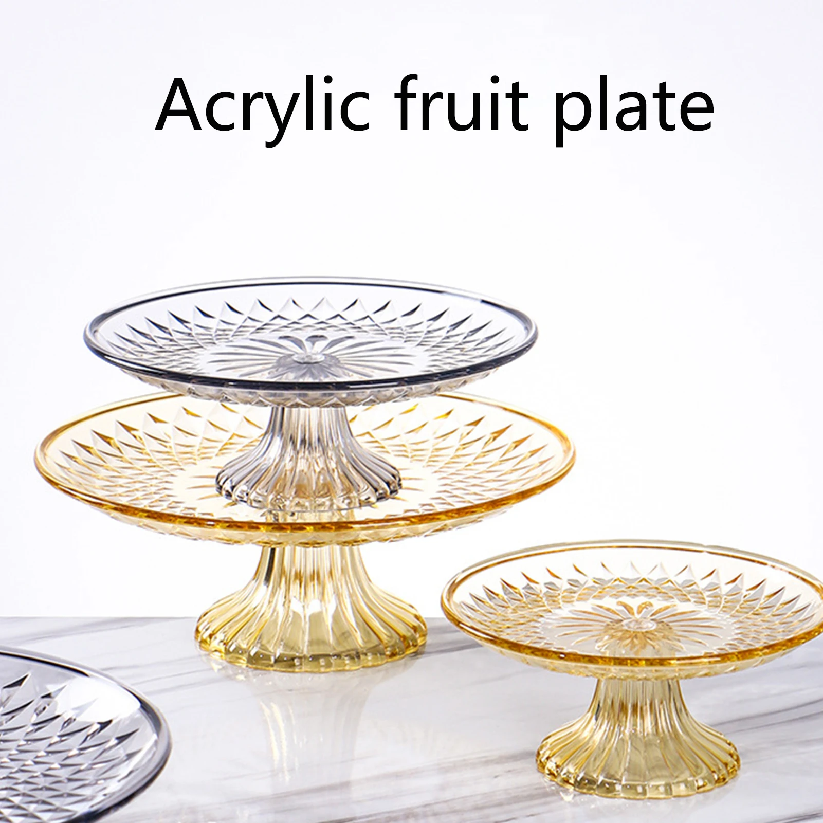 

Acrylic Fruit Plates Salad Dessert Plate Large Capacity Sweets Nut Serving Container Basket Exquisite Household Tea Snack Plate