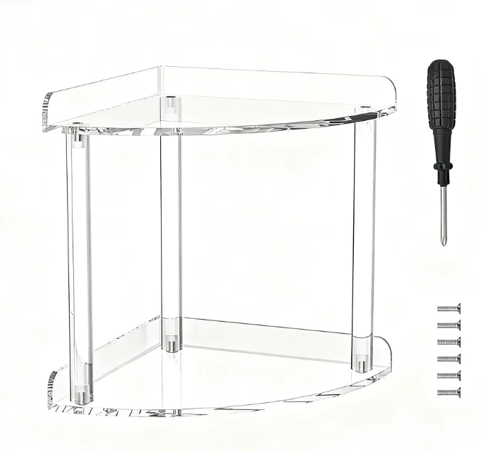 1111111111111111111111111111111111111111111111111 Object Decorations 2-Tier Acrylic Corner Organizer 7*7*8 Inches