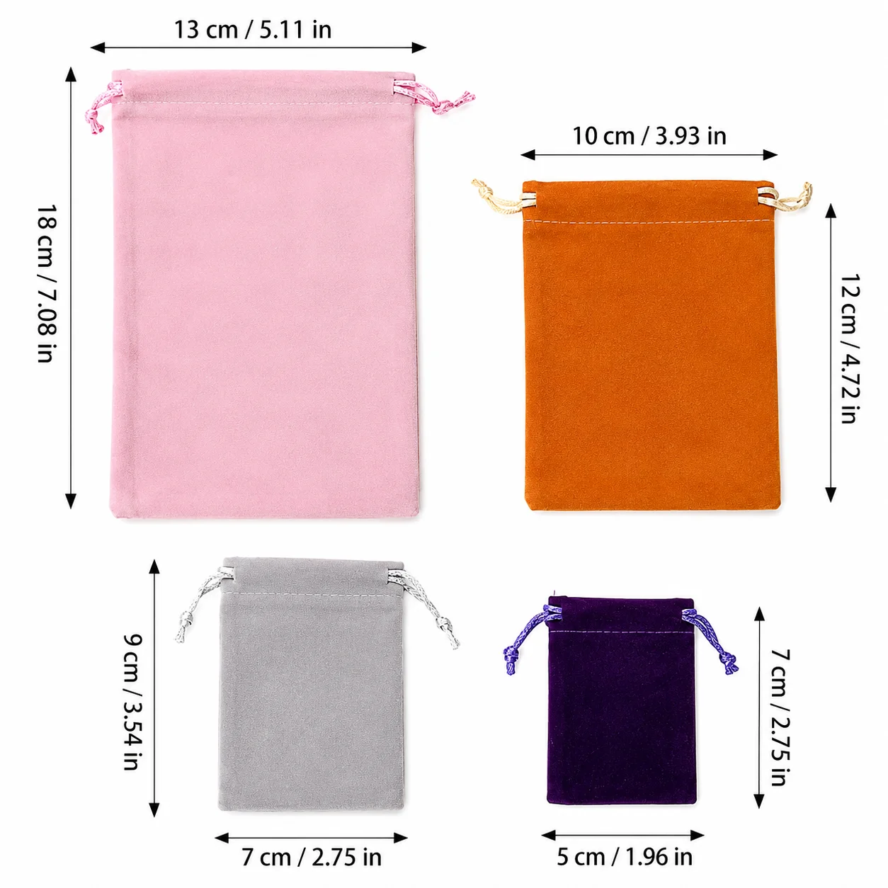 10 Stück Bunte Samt-Geschenktaschen mit Kordelzug für Schmuckaufbewahrung und Verpackung kleiner Waren – Detail 3