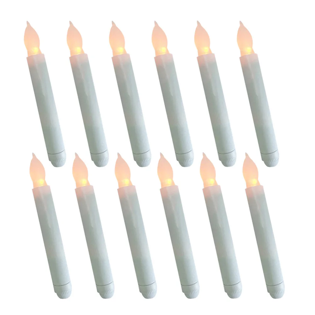

12pcs Electronic Candles LED Flameless Smokeless Powered Decorative Christmas Glow Slim Home Pets Safe