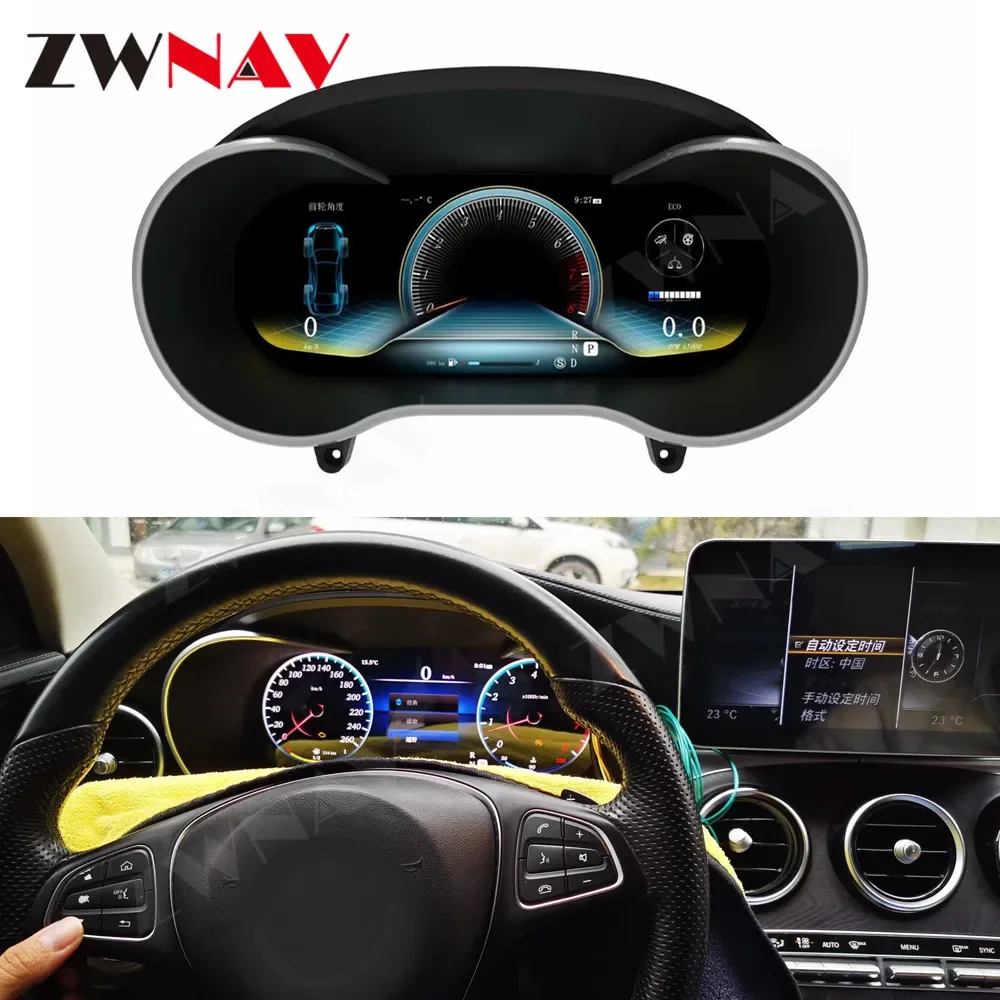 Digital Cluster Virtual Cockpit For Mercedes Benz C W205 GLC X205 2015-2019 Car Multimedia Player Dashboard Speed Meter Screen