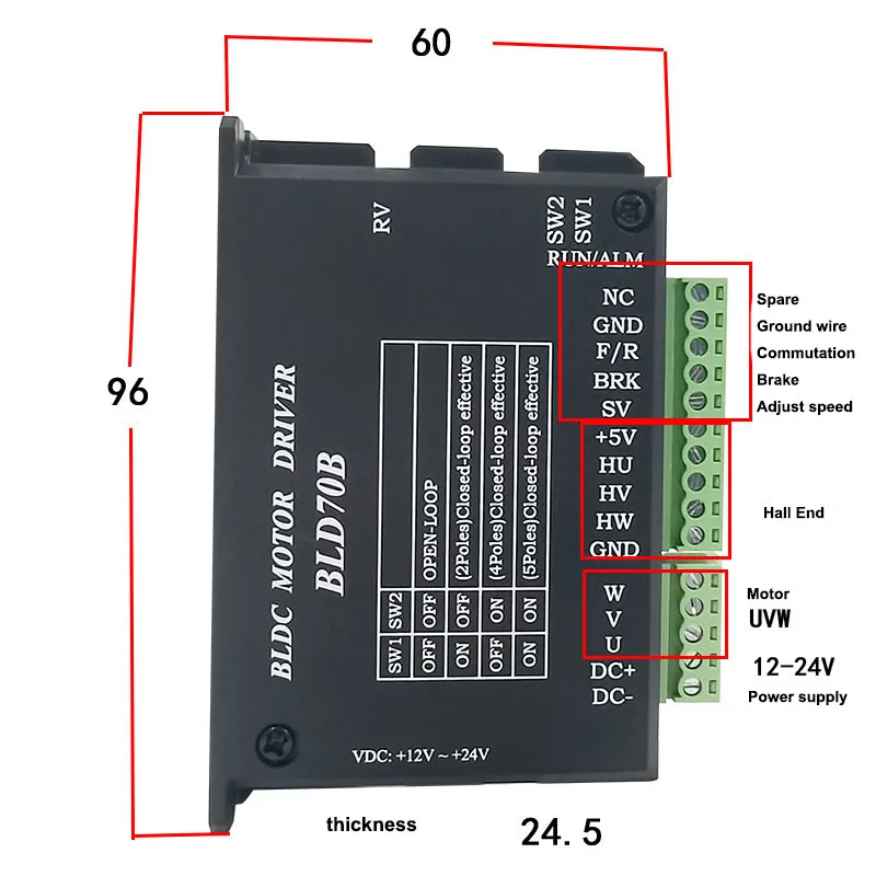 Brushless DC Motor BLDC Driver 12V 24V 36V 48V 310VDC/AC220V BLD-70B BLD-120A BLD-300B BLDC-5020 BLD-750 BLDH-750A BLDH-350A