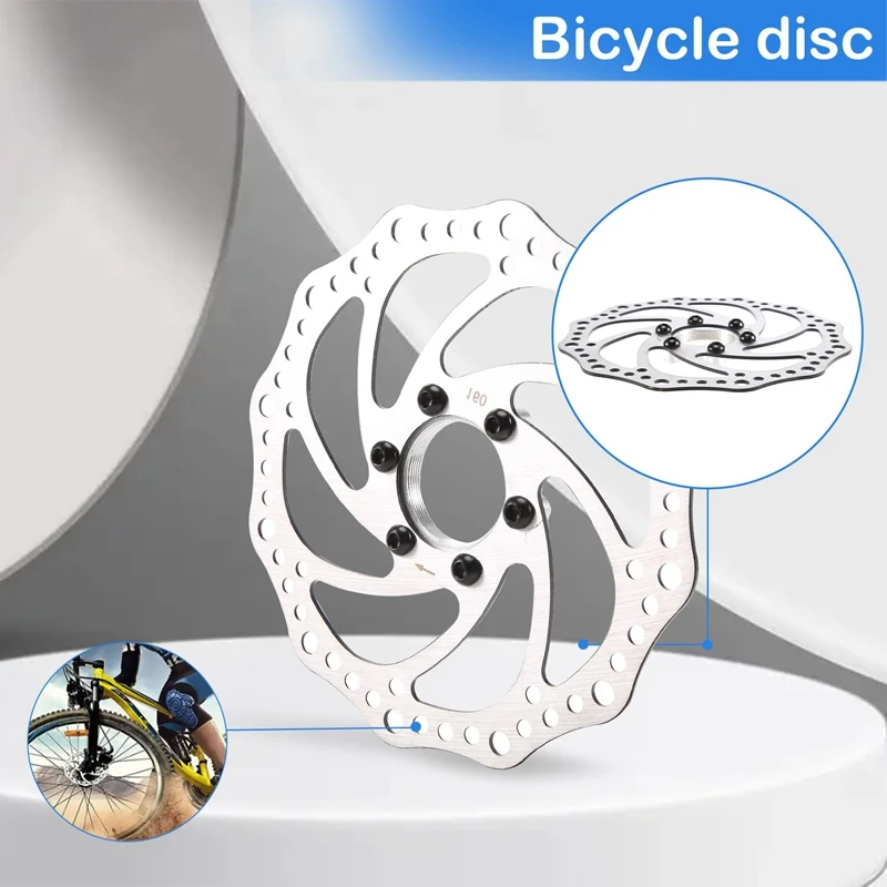 Bike Brake Disc Rotor 160Mm Stainless Steel Road Bike Disc Brake Accessories With 48Mm Flange Diagonal Hole