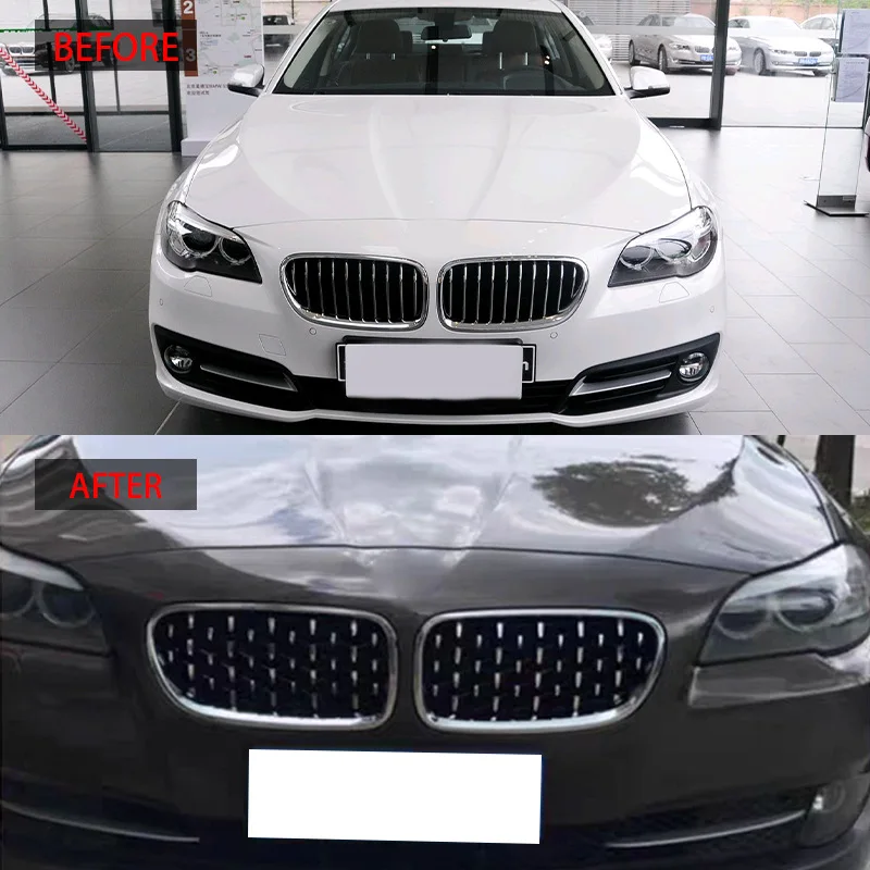 

Глянцевые черные решетки радиатора в Звездном стиле для 2011-2016 BMW 5 серии F10 гоночные решетки бамперы комплект корпуса блеск черный