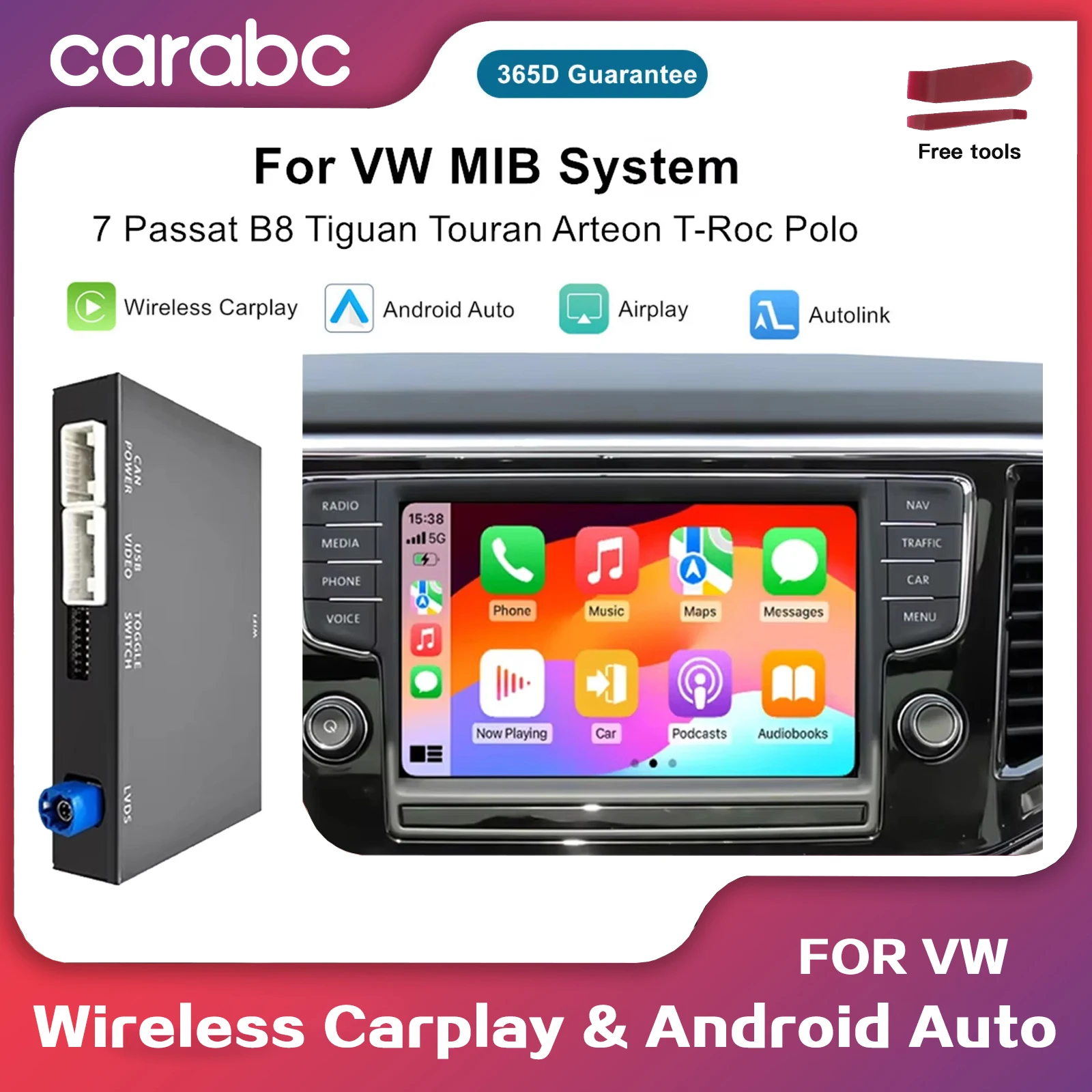Wireless Carplay Android AUTO for Volkswagen Golf 7 Tiguan Lamando Magotan Phideon Teramont with MIB1/MIB2 System Support Camera