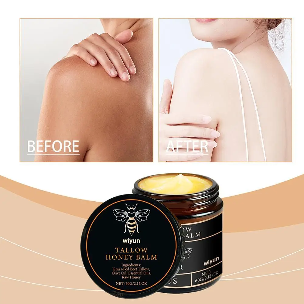 

Beef Tallow Honey Moisturizer Grass Fed Beef Tallow Face Cream Body Lotion Non Greasy Nourishing Fast Absorption Skin Care