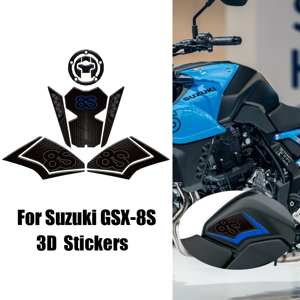 

2023 2024 Motorcycle Tank Knee Pad Grips Stickers Decals Protection Gas Fuel Oil Kit For Suzuki GSX-8S GSX8S GSX 8S 800