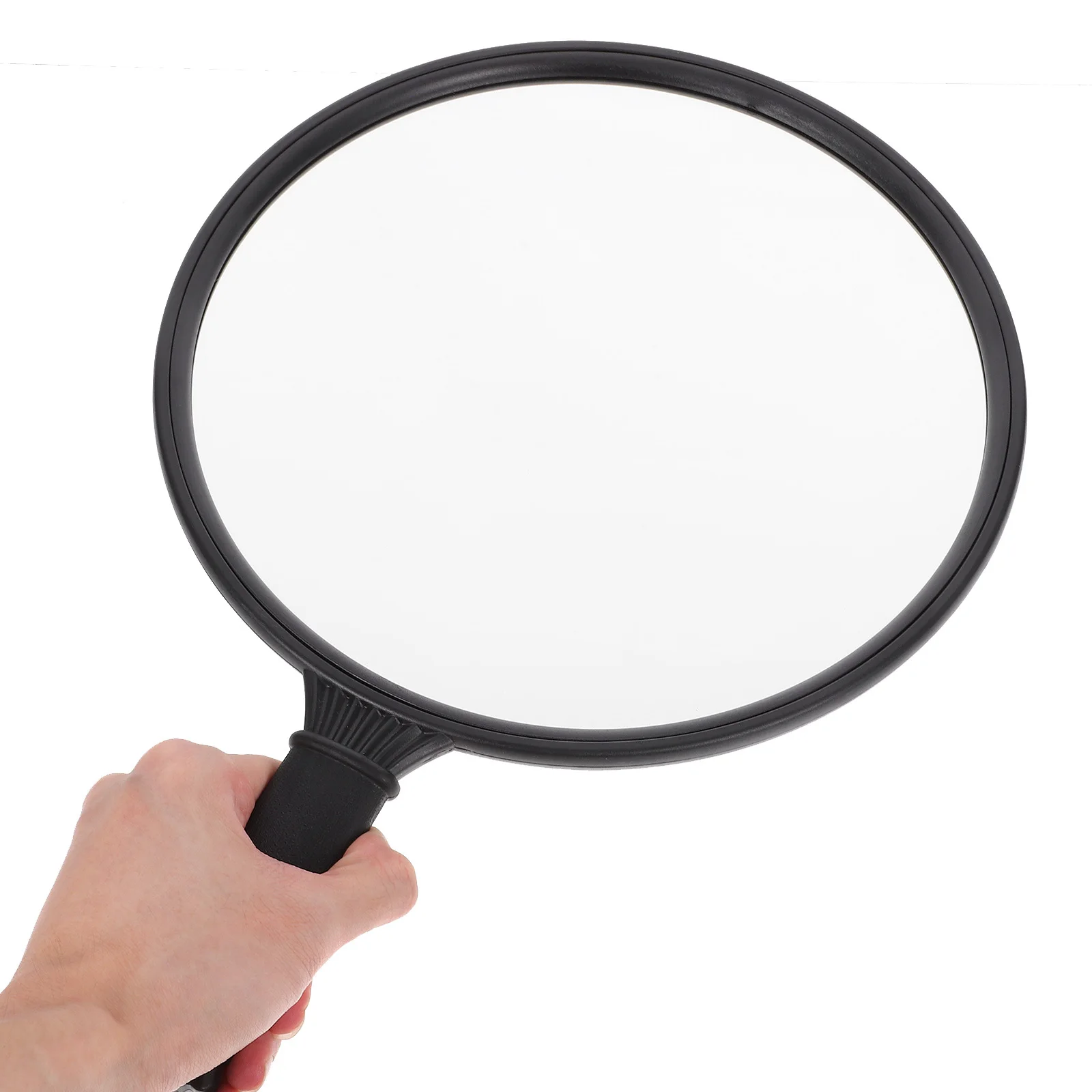 Ręczne okrągłe lusterko dla kosmetyczek, przezroczysta powierzchnia, lusterko do oglądania z tyłu, przenośne narzędzie kosmetyczne.