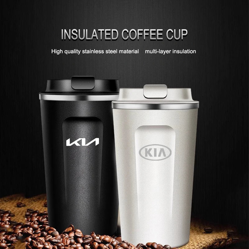 Taza Termo de acero inoxidable para coche, taza de café de 380ML para KIA K9 Sportage Niro K5 Carnival EV6 EV9 EV3 K8 Stinger Forte Ceed K4