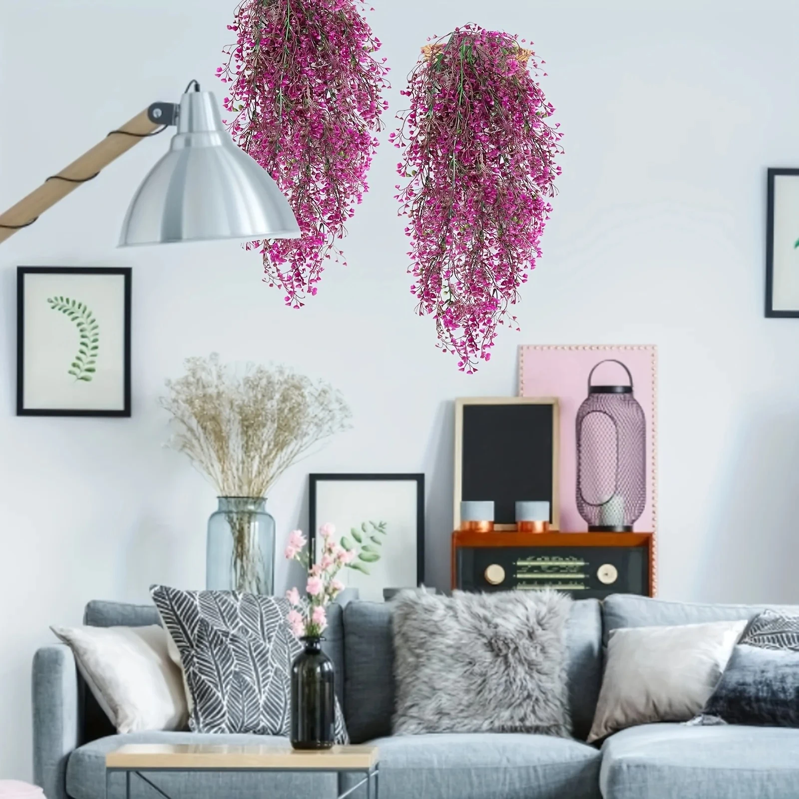 1 Stück Künstliche Hängende Glyzinien-Blumen - UV-Beständige Kunstpflanzen für Zuhause, Partys - Vielseitige Innen- und Außendekoration – Detail 2