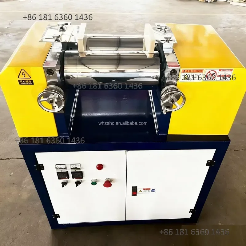 Simple Laboratory Two Roller Mixing Mill with 0.5-2kg Capacity 240 Temperature for Plastic Materials Experiment in Stock