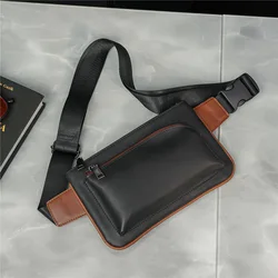 Fashion Chest Bag for Men Waist bag Shoulder Bags PU Leather Men Chest pack Mobile Phone Bolso Brand Men's Crossbody bags bolsa