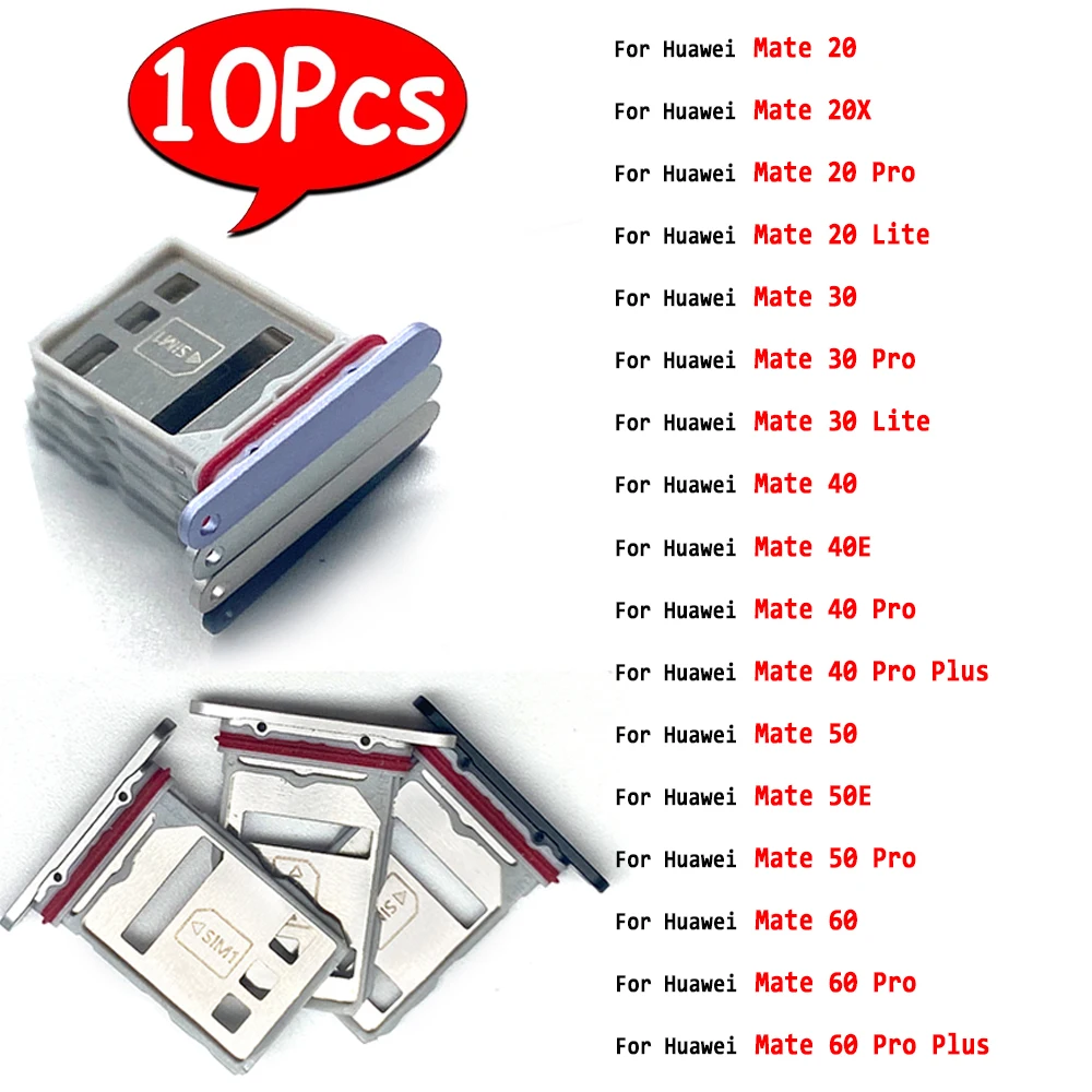 10 unidades, soporte para tarjeta SIM, adaptador de ranura para Huawei Mate 20X 20 Lite 30 40e 50e 40 50 60 Pro Plus